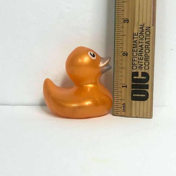 metallic orange rubber duck 2 inch jeep ducking bath time bath toy baby - Picture 4 of 5